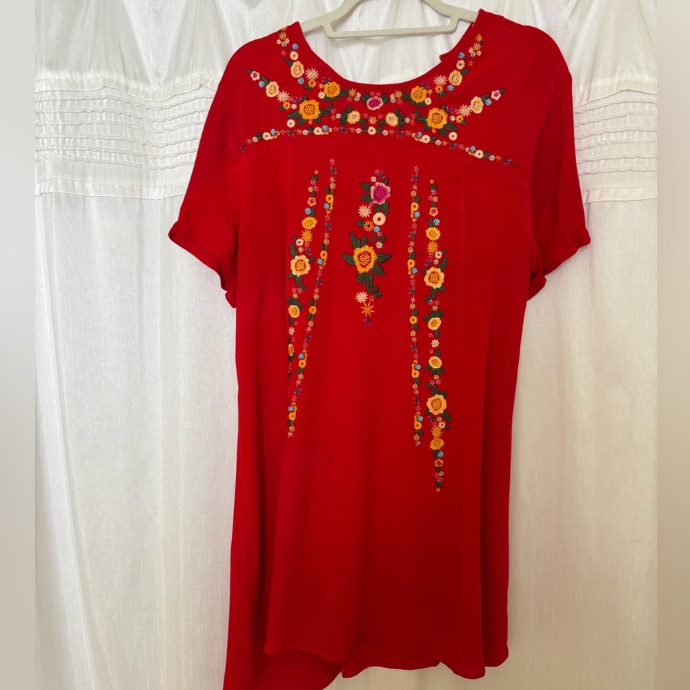 Altar’d State red floral embroidered dress